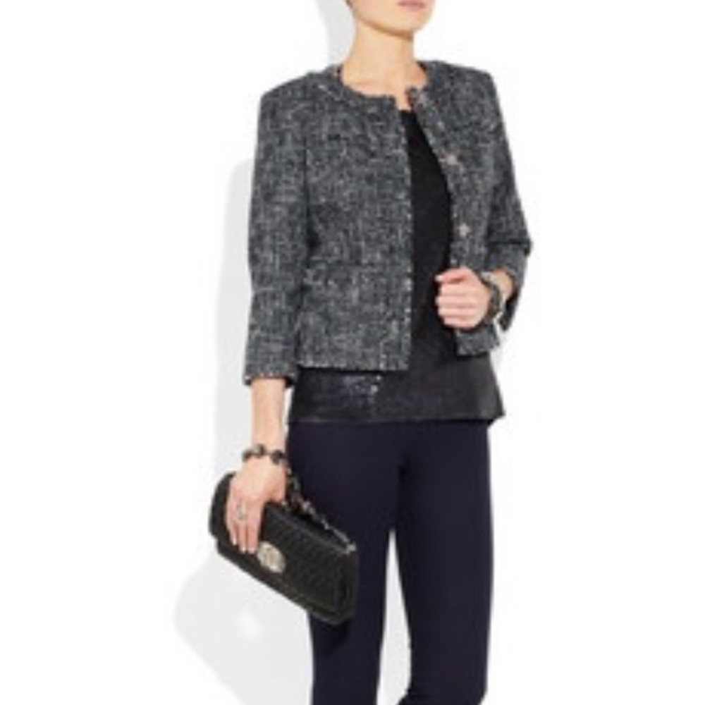MICHAEL Michael Kors navy tweed jacket size 2